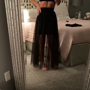 Free People Intimately sheer tulle maxi skirt